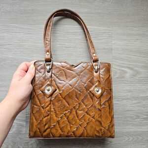 Elegant Brown Leather Handbag